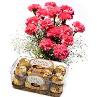 Pink Carnations & Chocolate Box